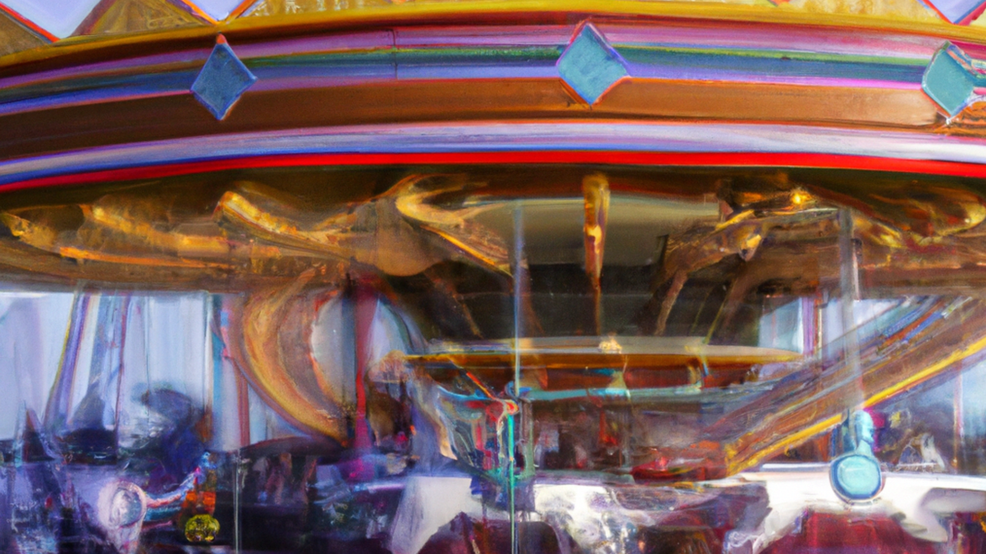 AI generated image of Santa Monica Pier Merry Go Round