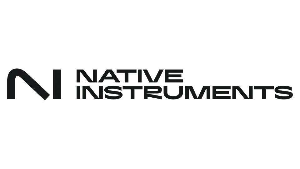 The image shows the Native Instruments logo, featuring a stylized N on the left and the words NATIVE INSTRUMENTS in bold, uppercase letters to the right. The text and symbol are in black on a transparent background.