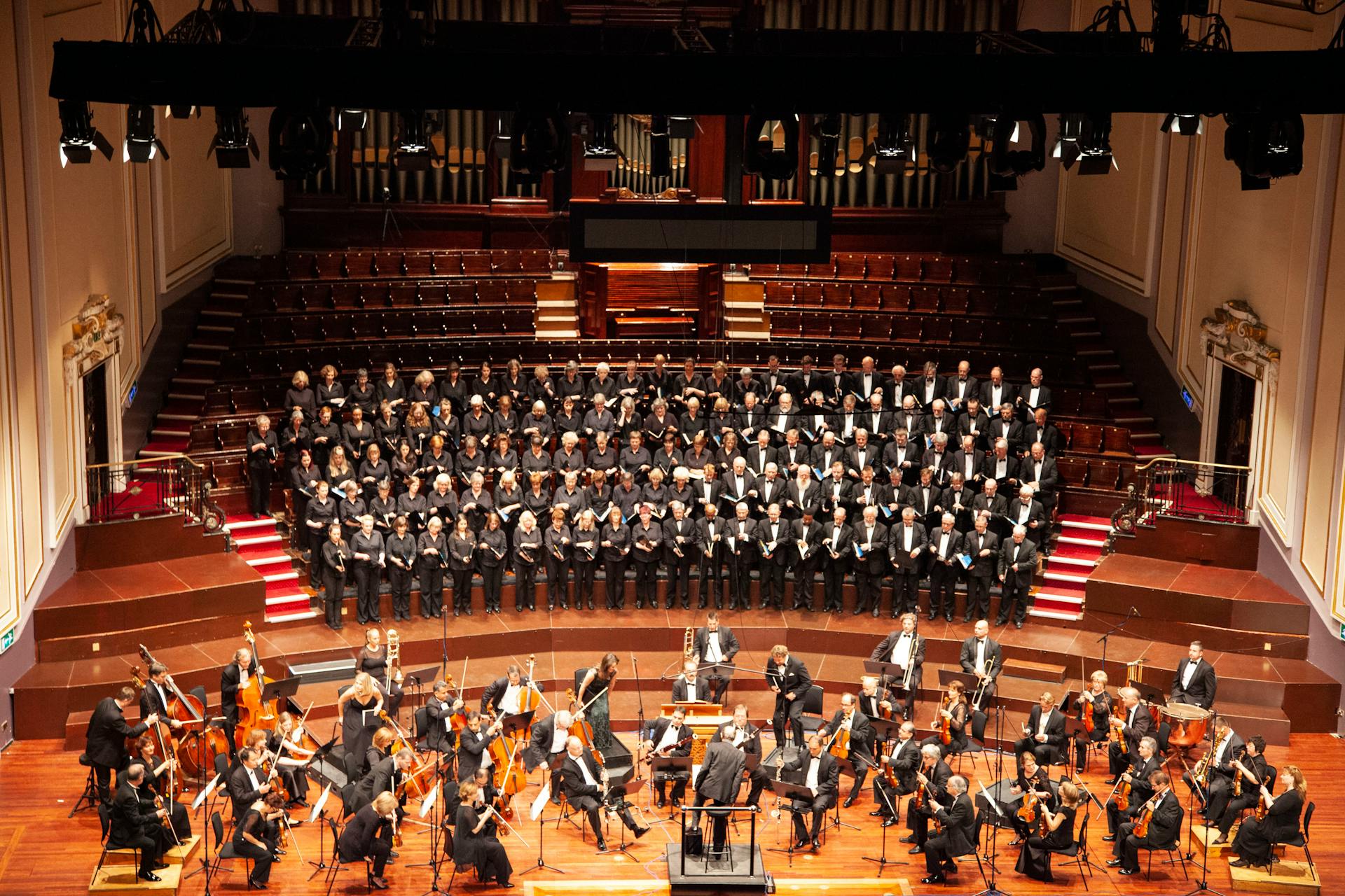 Orchestra seen from above.