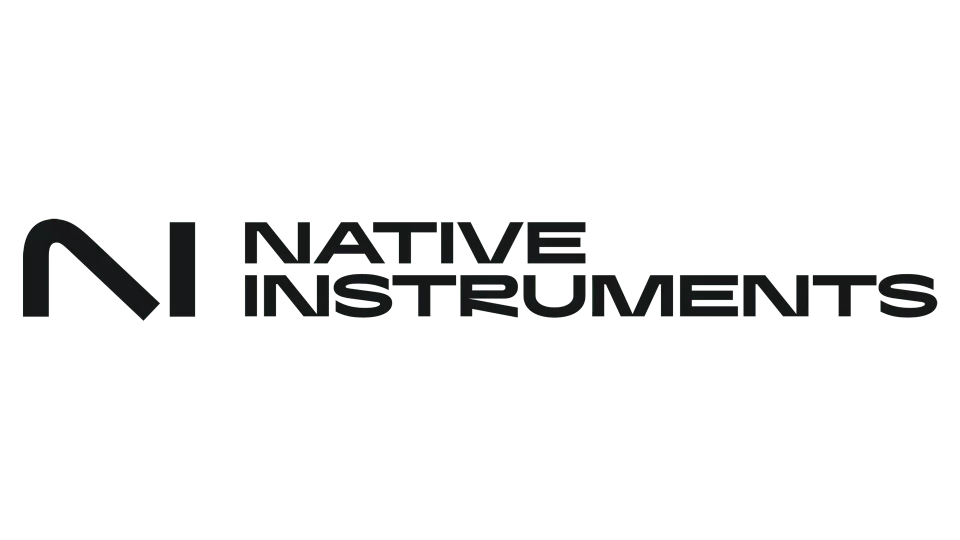 The image shows the Native Instruments logo, featuring a stylized N on the left and the words NATIVE INSTRUMENTS in bold, uppercase letters to the right. The text and symbol are in black on a transparent background.