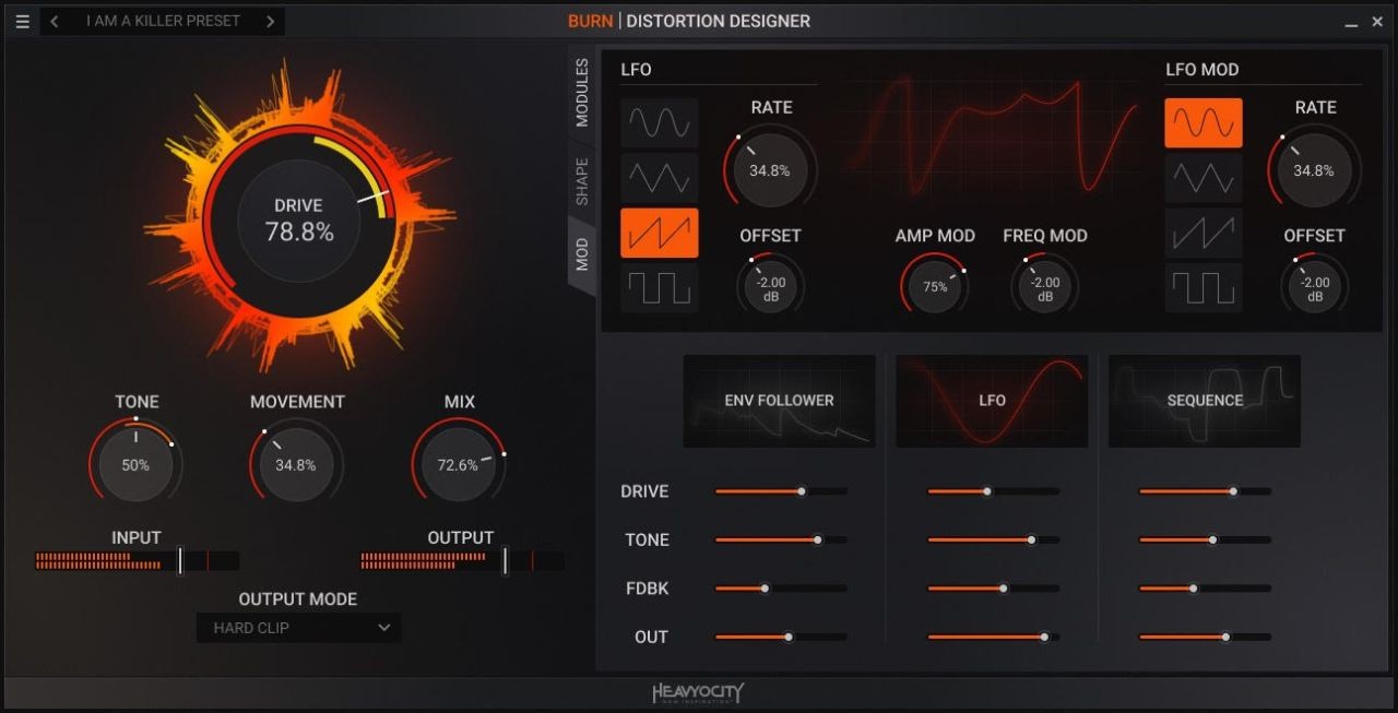 User interface for Distortion VST 